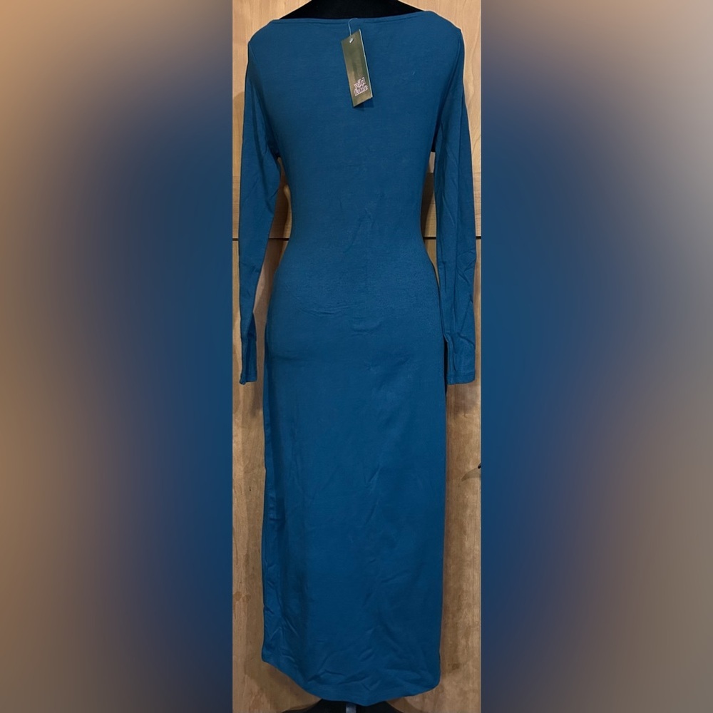 Teal Long Sleeve Dress - Picture 2 of 5